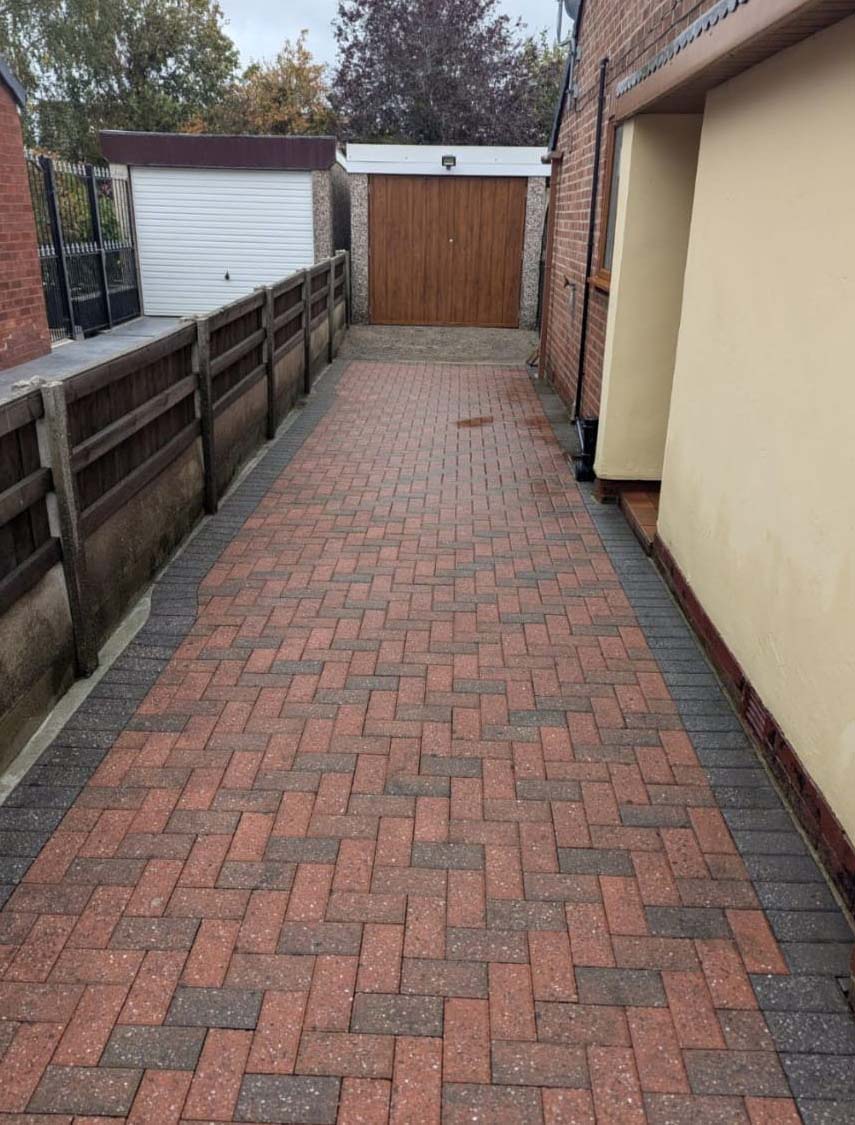 Driveway after being jet washed